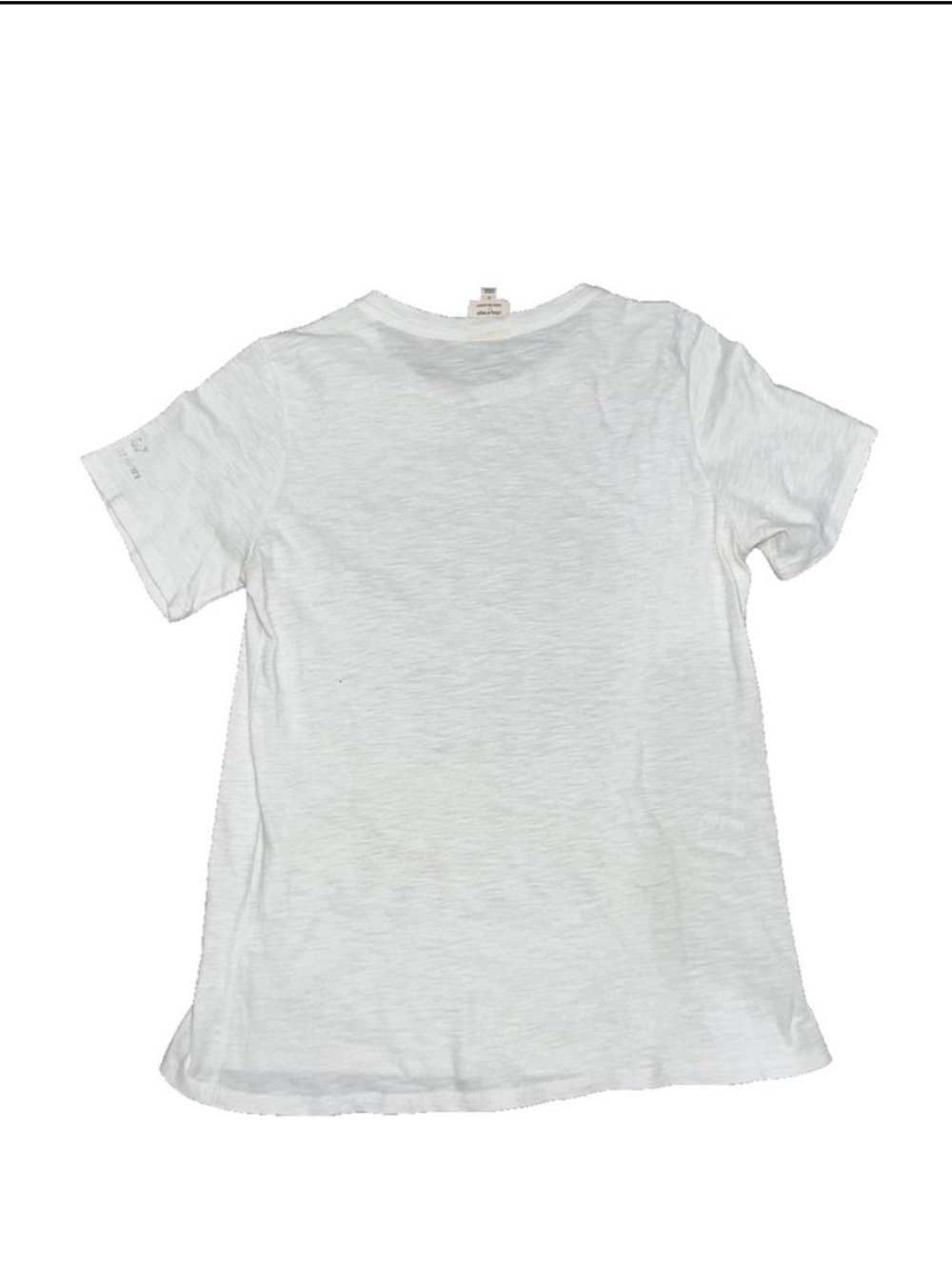 NWOT Cinq à Sept White Short Sleeve MERCI Silver Metallic Foil Graphic Tee Shirt - Picture 5 of 7